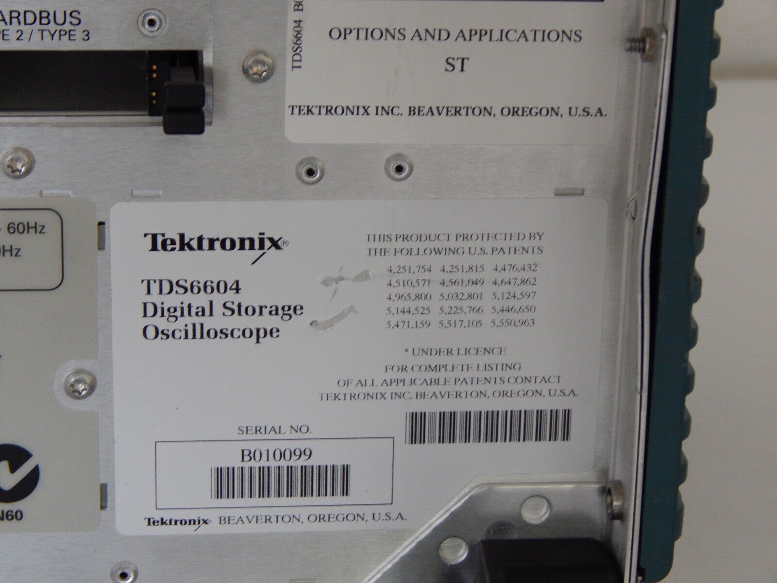 Tektronix TDS6604 Digital Storage Oscilloscope, 4 Channel, 6GHz, 20GS/s Tektronix TDS6604 Digital Storage Oscilloscope, 4 Channel, 6GHz, 20GS/s